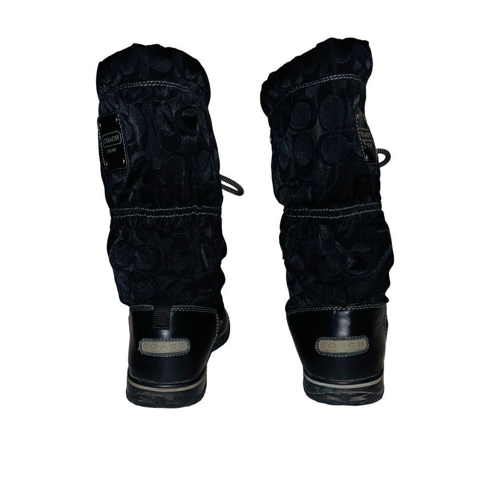 Women's Coach Shaine Fleece Lined Winter Boots Lace Up Signature Size 6B - Picture 3 of 8